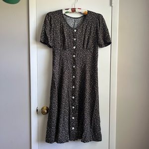 90s button front midi dress